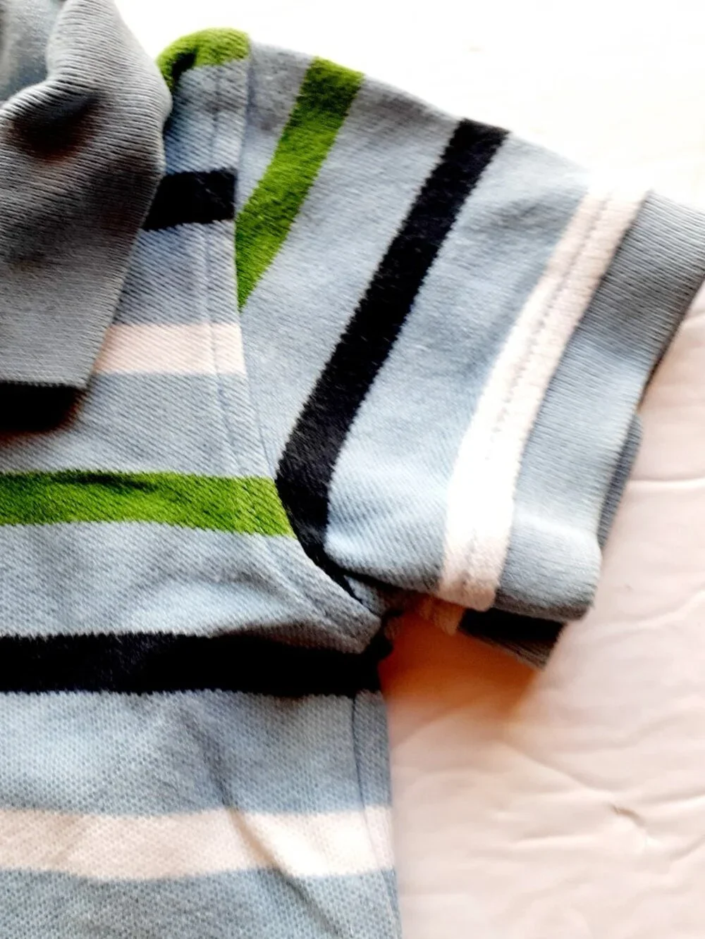 Gymboree Boys Shirt Polo Bodysuit Blue Stripe Short Sleeve 18-24 Months